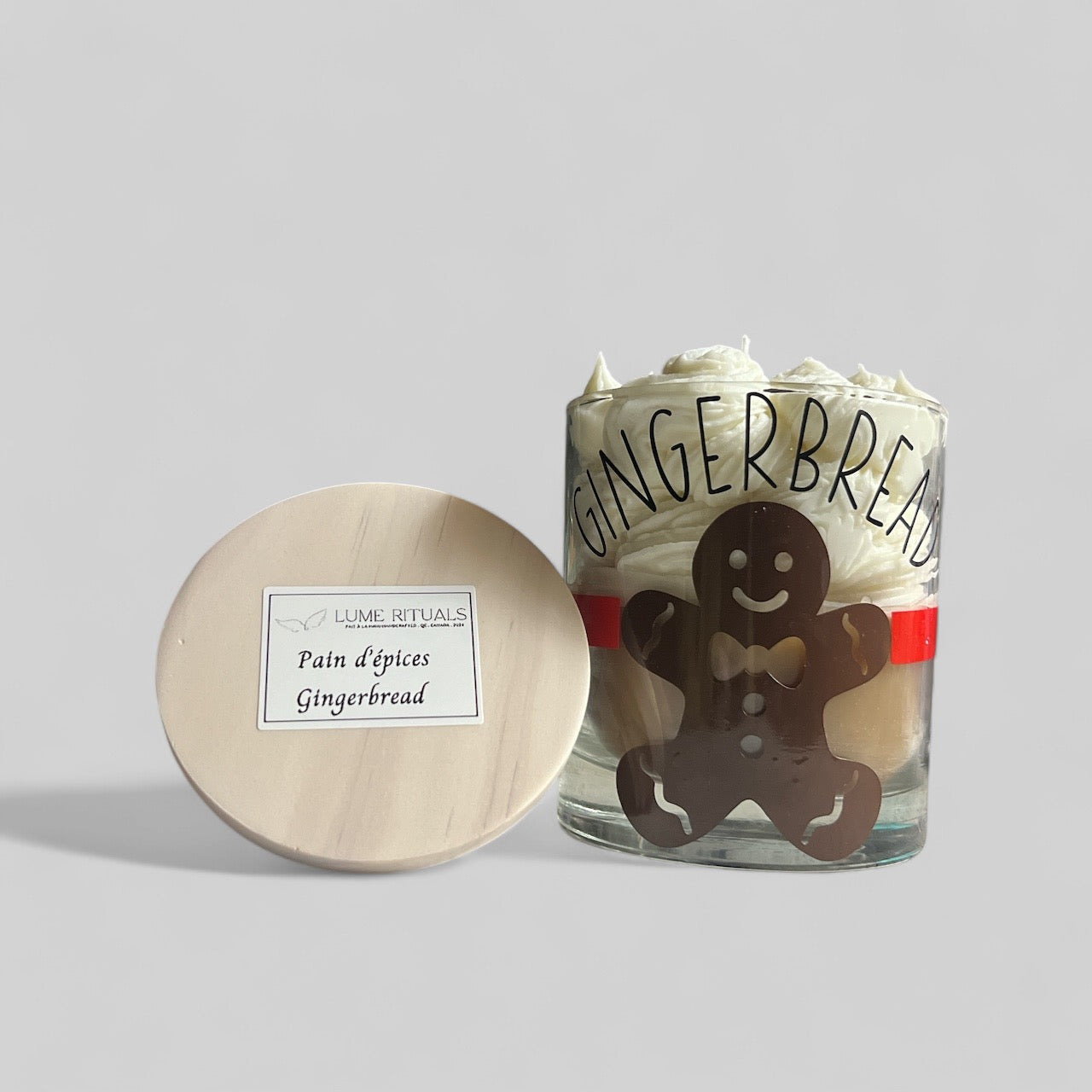 Gingerbread theme whipped candle