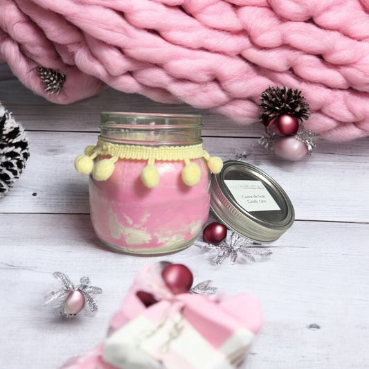 Candy cane two-toned christmas candle